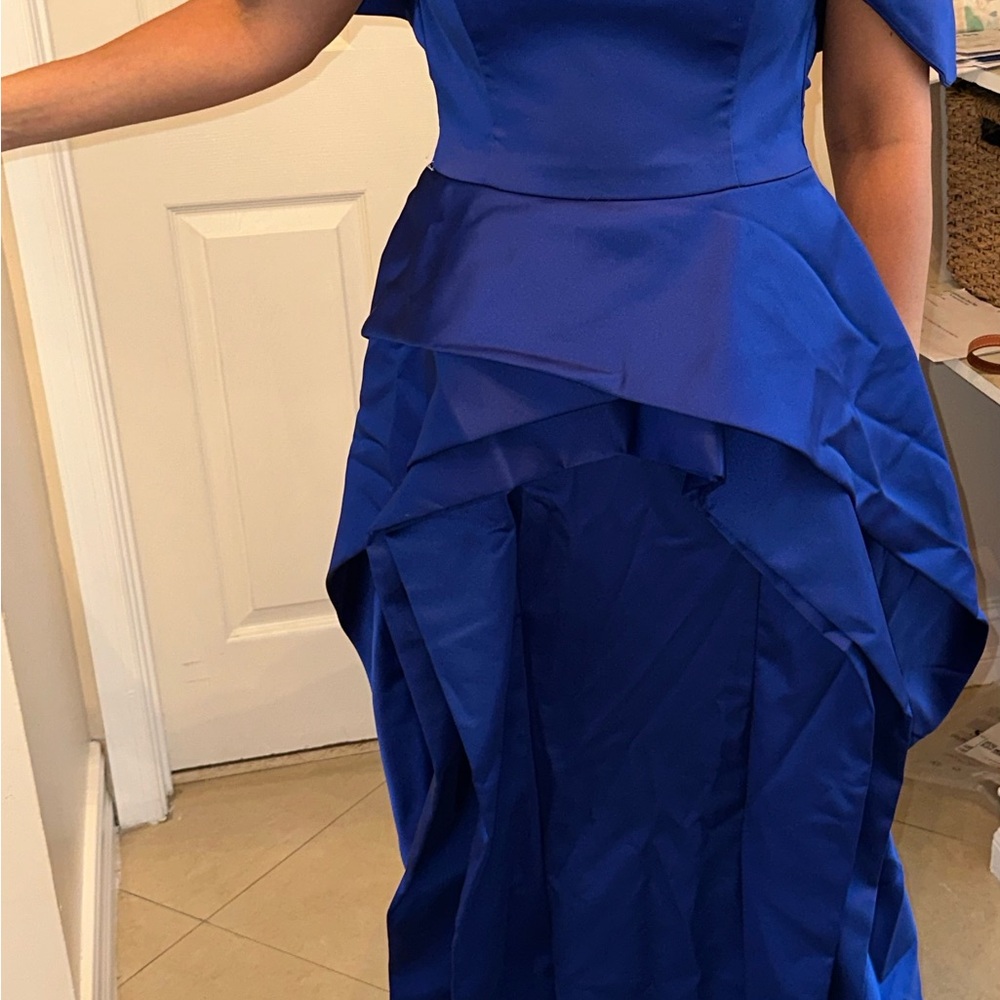 Blue evening gown